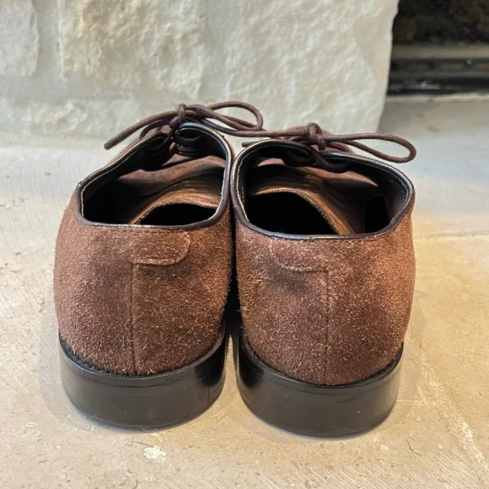 The Black Tux Brown Suede Leather Oxford Dress‎ Shoes Size 9